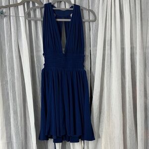 Express Deep Blue Backless Dress
